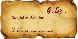 Gutjahr Szidor névjegykártya